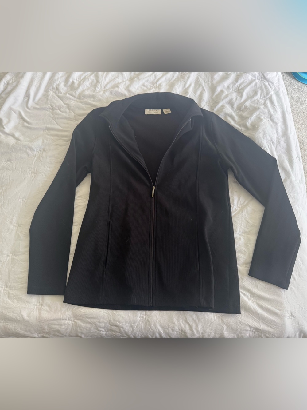 Dana Buchman Black Zip-Up sweatshirt